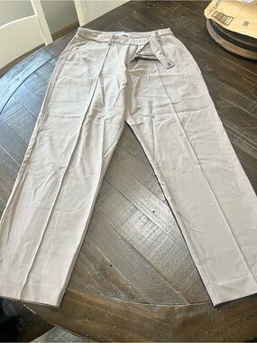 Madewell Light Taupe Tailored Trousers with Front Pleats